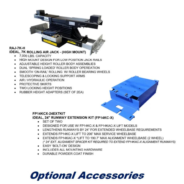 iDEAL FP14KC-X Four Post Service Lift – Automotive Service Equipment
