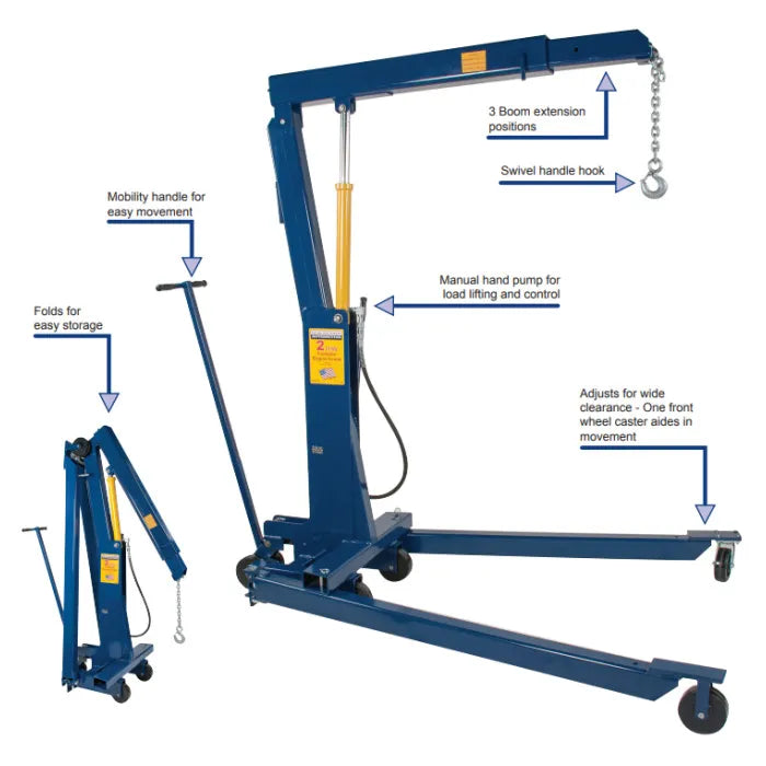 パーツ GARAGE Crane ZX Hoist Single Girder Crane - Red Rooster Lifting